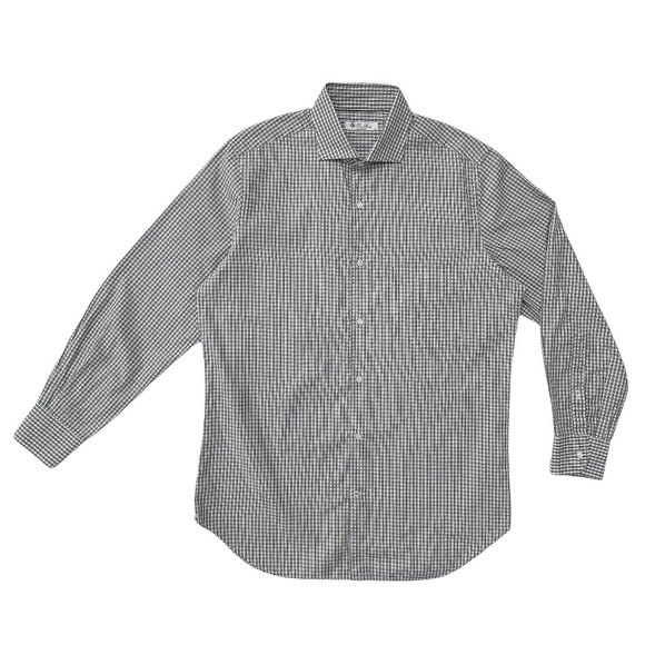 Loro Piana Cotton Striped Dress Shirt - Blue BrownMed